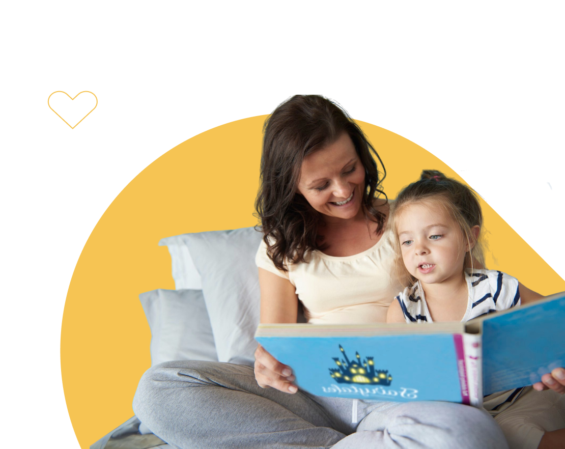 woman and girl reading book